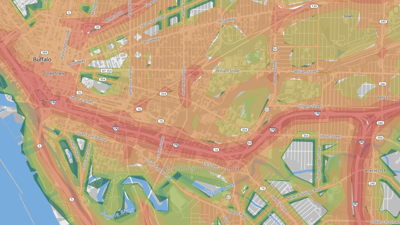 Babcock, Buffalo, NY Map of Noise Levels in Babcock