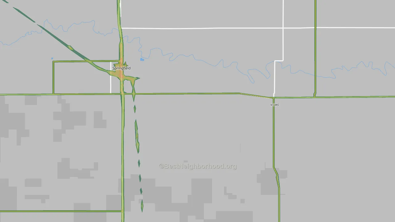 Baca County, CO Map of Noise Levels in Baca County