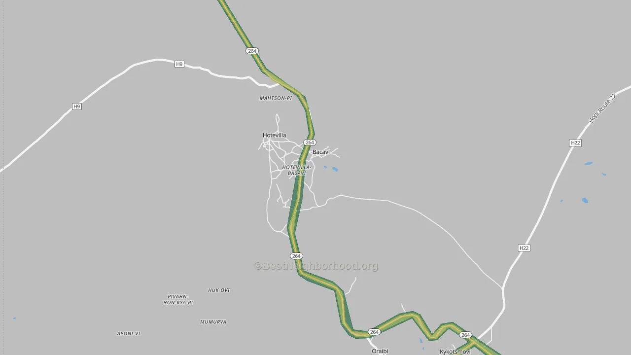 Bacavi, AZ Map of Noise Levels in Bacavi
