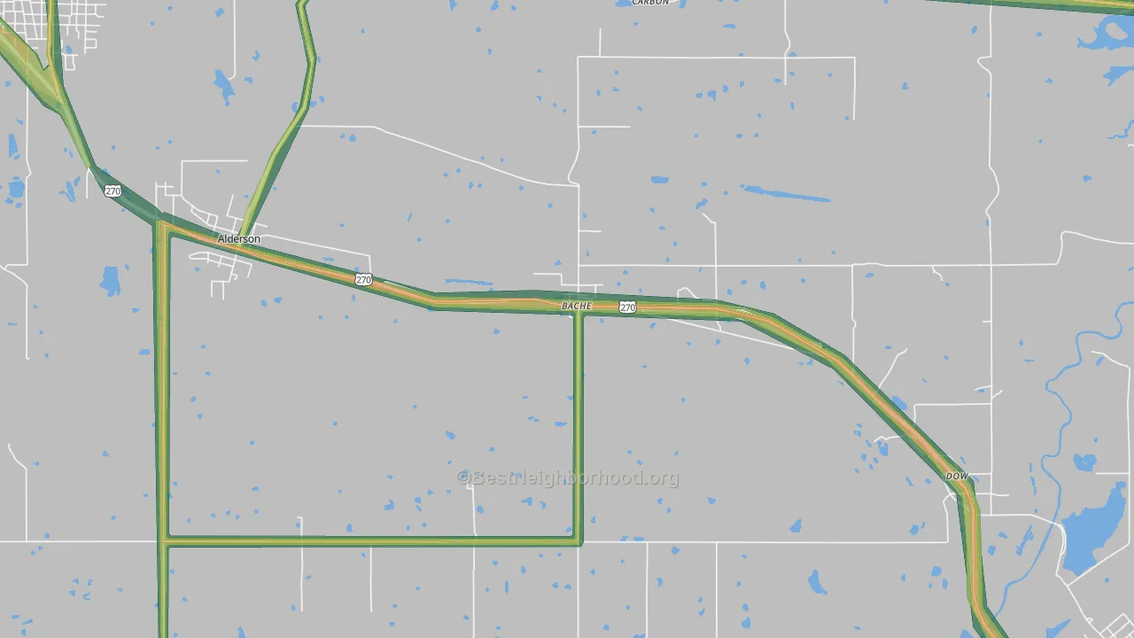 Bache, OK Map of Noise Levels in Bache