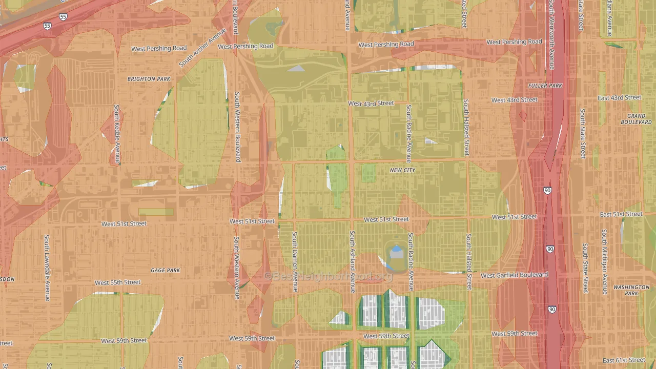 Back of the Yards, Chicago, IL Map of Noise Levels in Back of the Yards