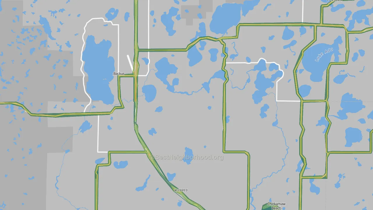 Backus, MN Map of Noise Levels in Backus