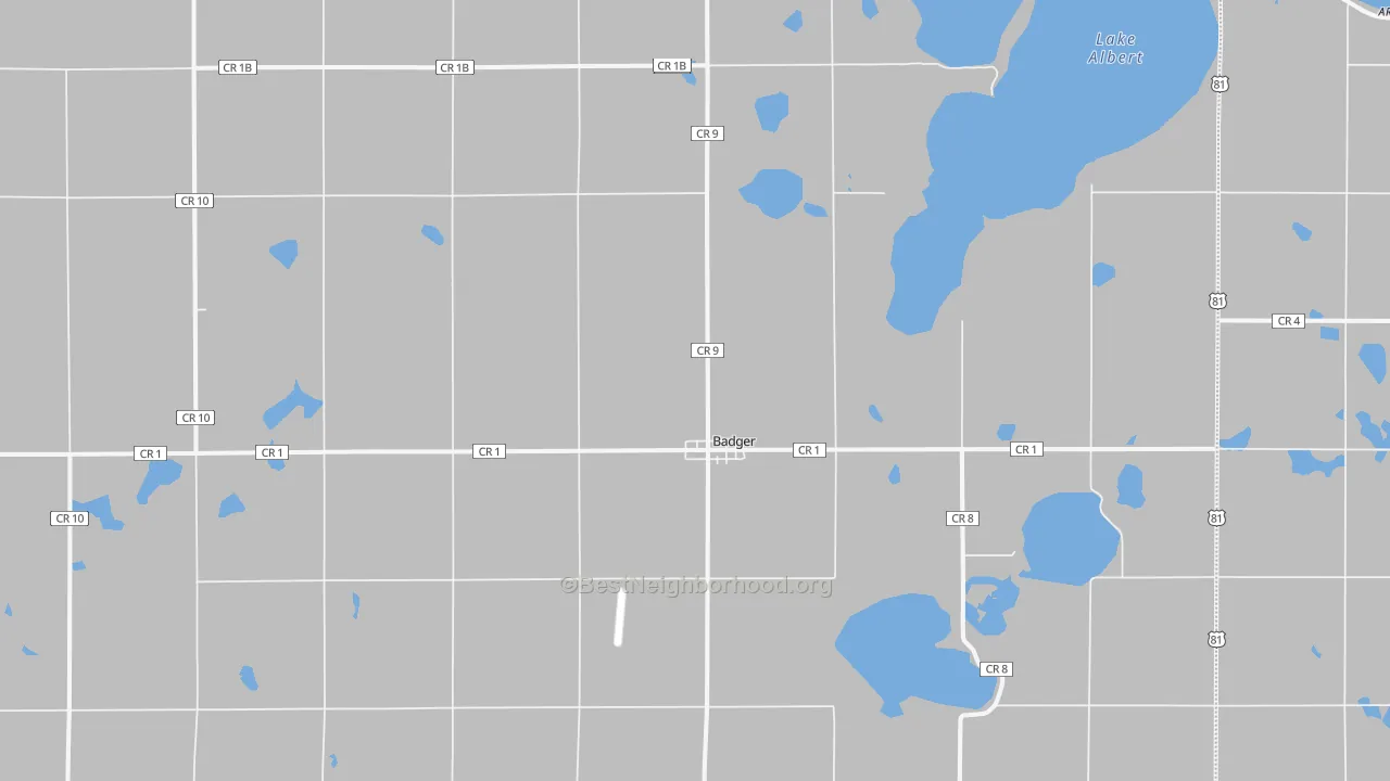 Badger, SD Map of Noise Levels in Badger