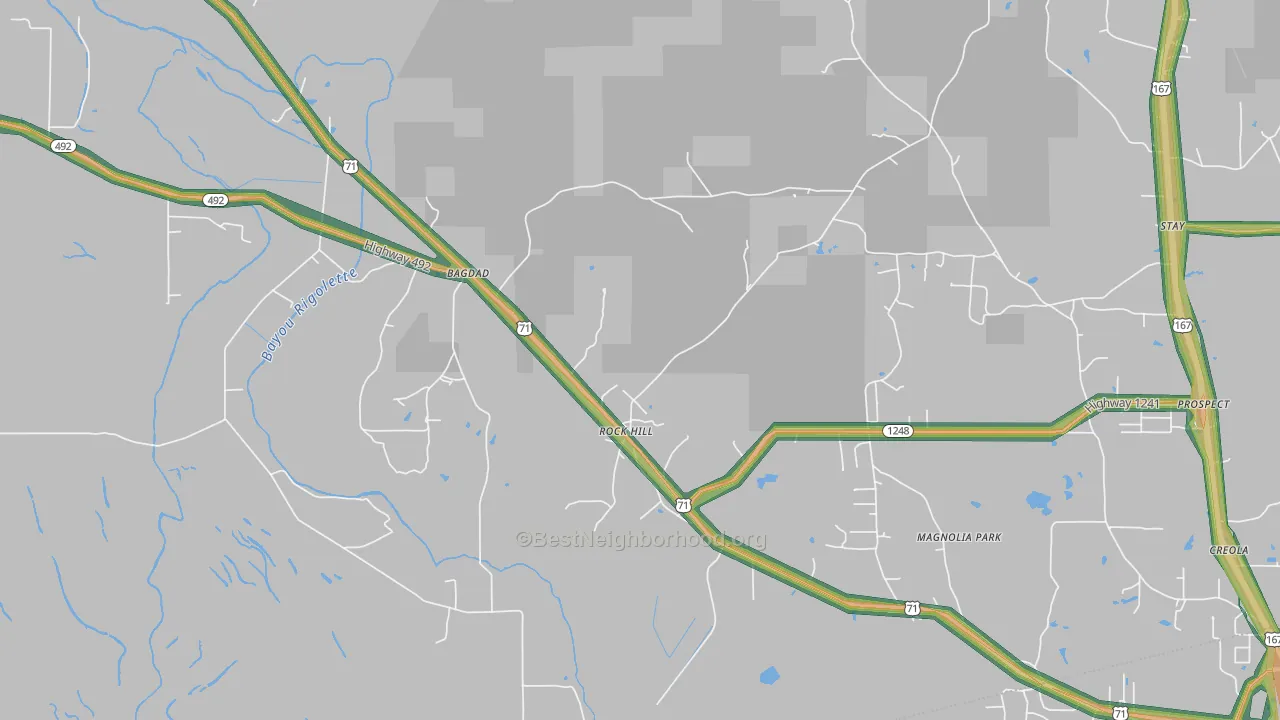 Bagdad, LA Map of Noise Levels in Bagdad