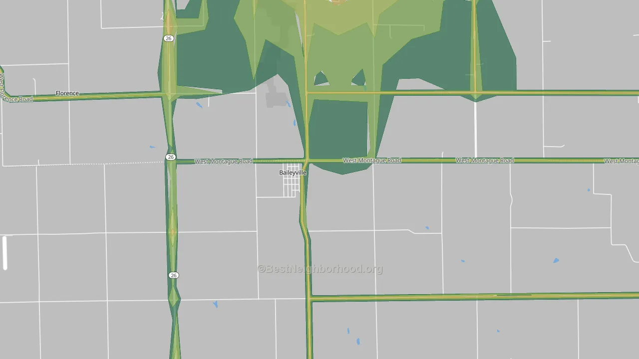 Baileyville, IL Map of Noise Levels in Baileyville