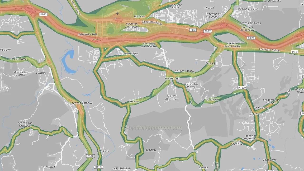 Bajadero, PR Map of Noise Levels in Bajadero