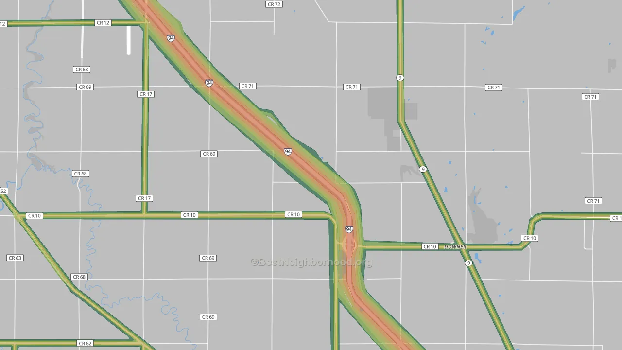 Baker, MN Map of Noise Levels in Baker
