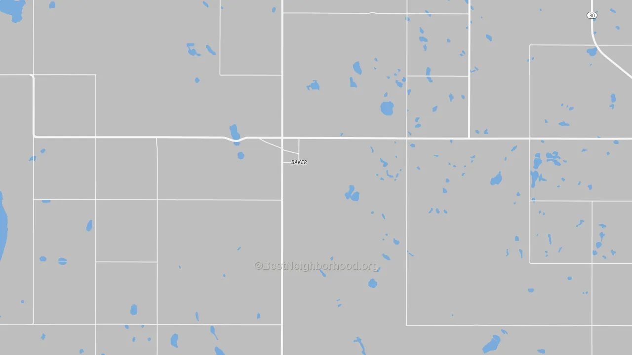 Baker, ND Map of Noise Levels in Baker
