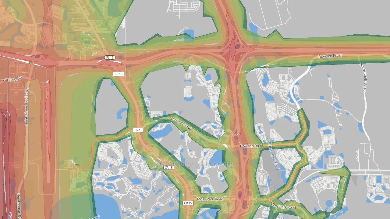 Bal Bay, Orlando, FL Map of Noise Levels in Bal Bay