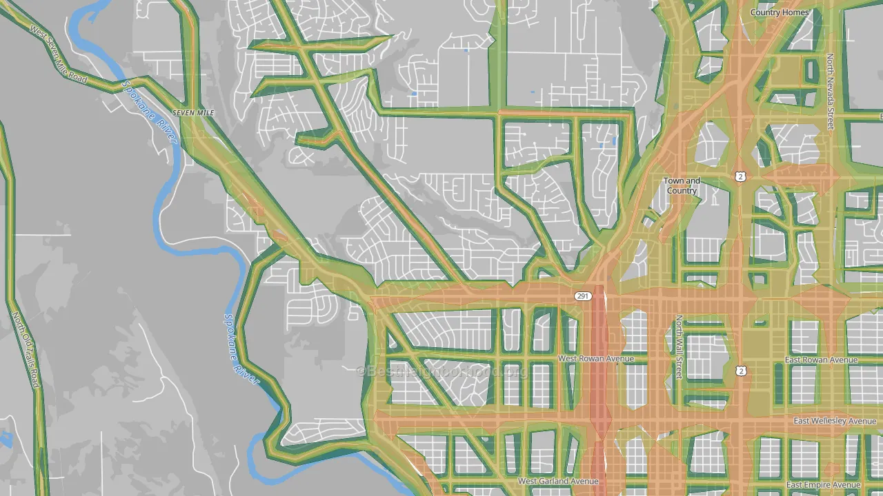 Balboa, Spokane, WA Map of Noise Levels in Balboa