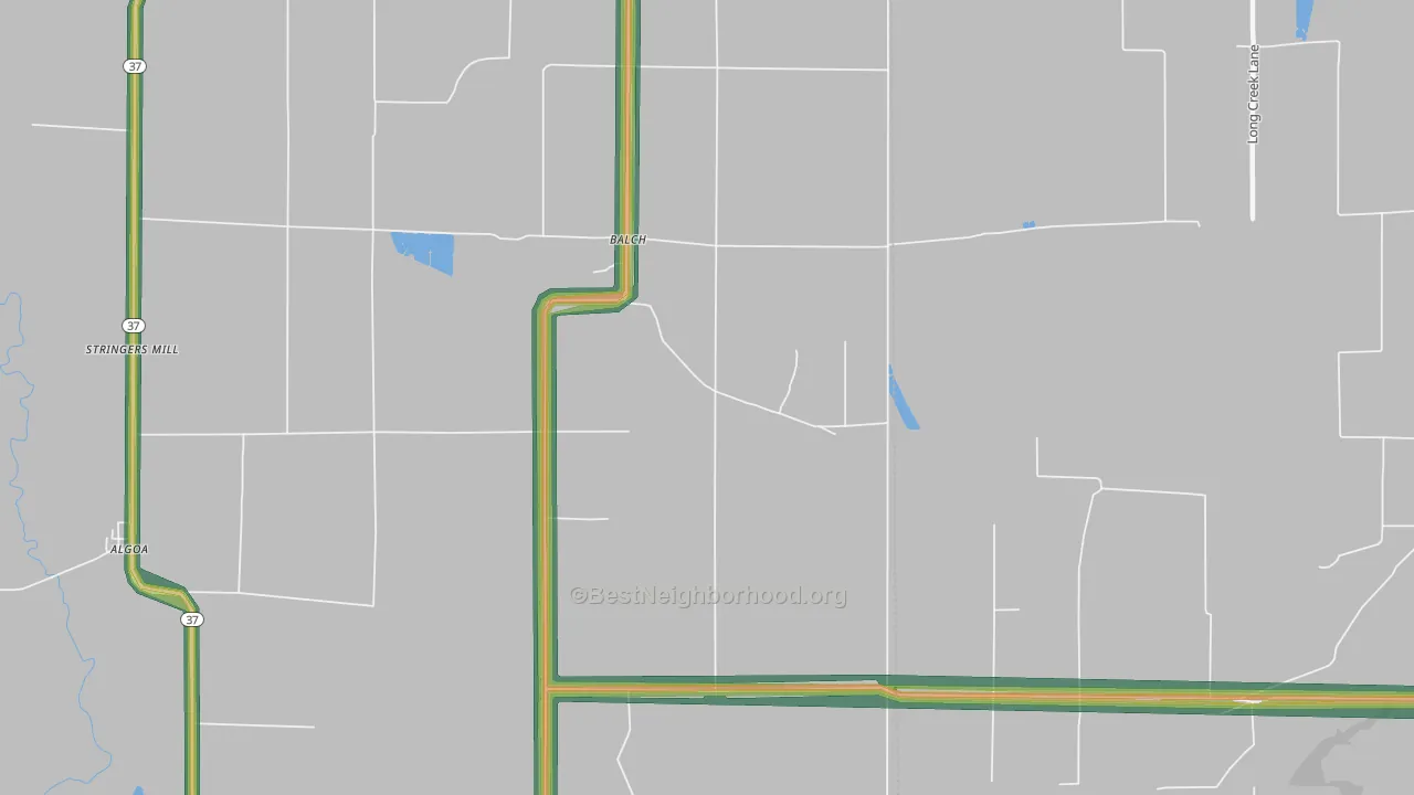 Balch, AR Map of Noise Levels in Balch