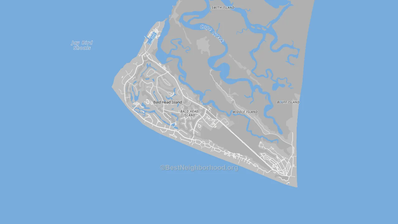 Bald Head Island, NC Map of Noise Levels in Bald Head Island