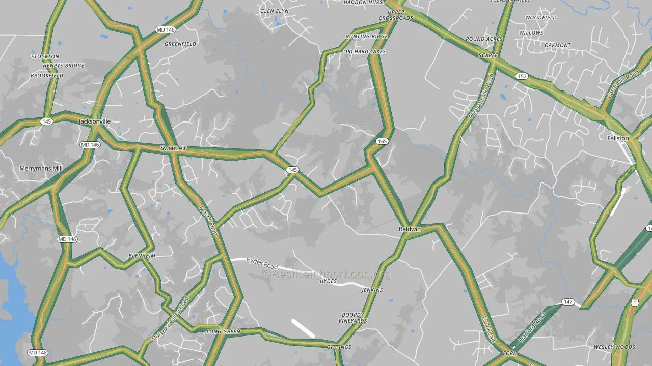 Baldwin, MD Map of Noise Levels in Baldwin