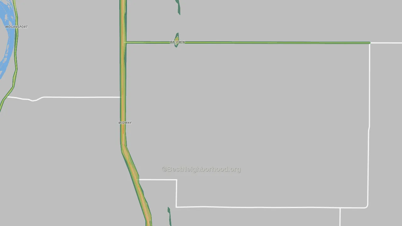 Baldwin, ND Map of Noise Levels in Baldwin