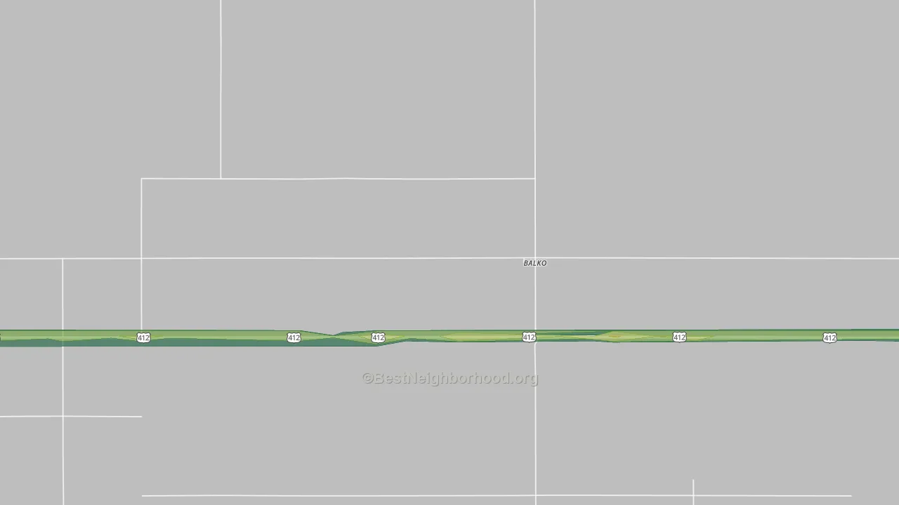 Balko, OK Map of Noise Levels in Balko