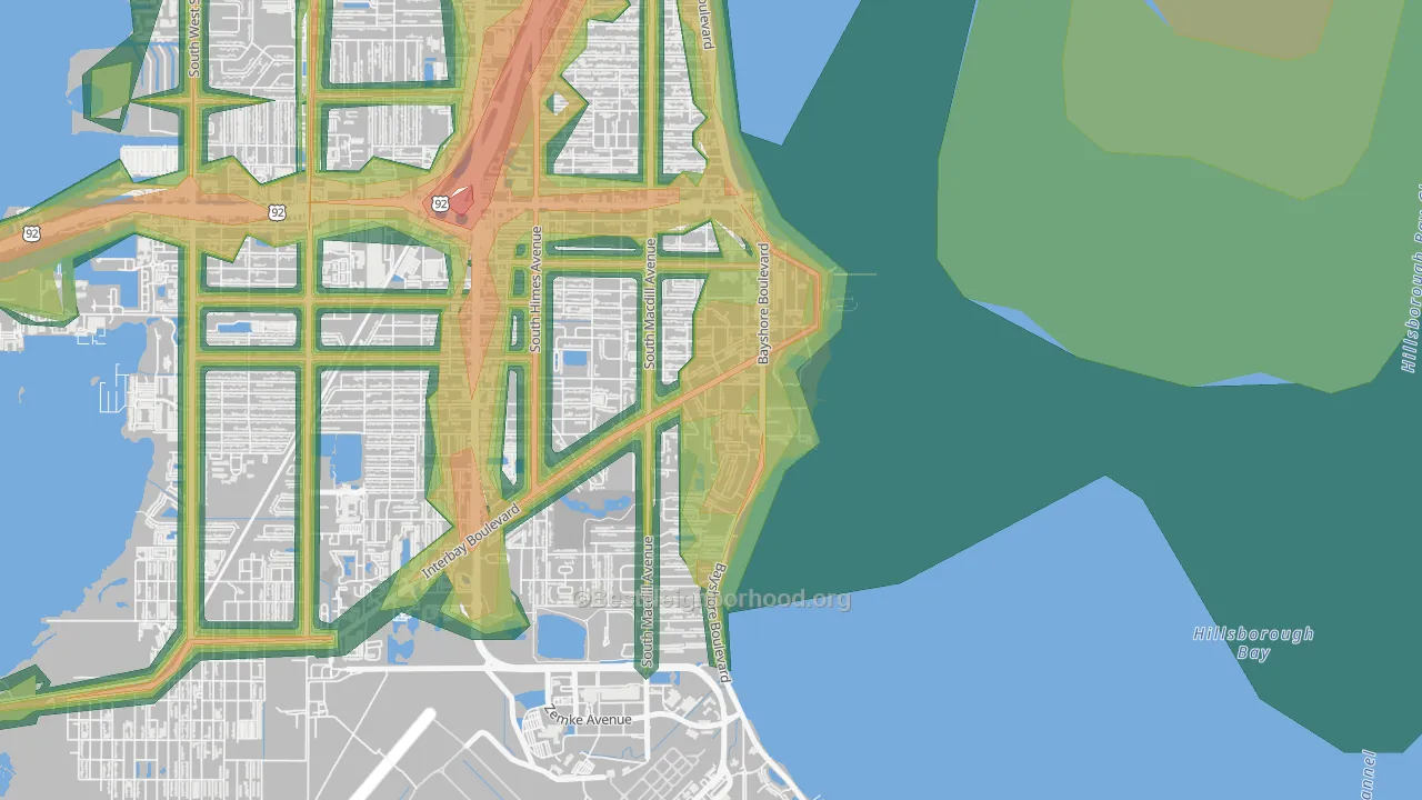 Ballast Point, Tampa, FL Map of Noise Levels in Ballast Point