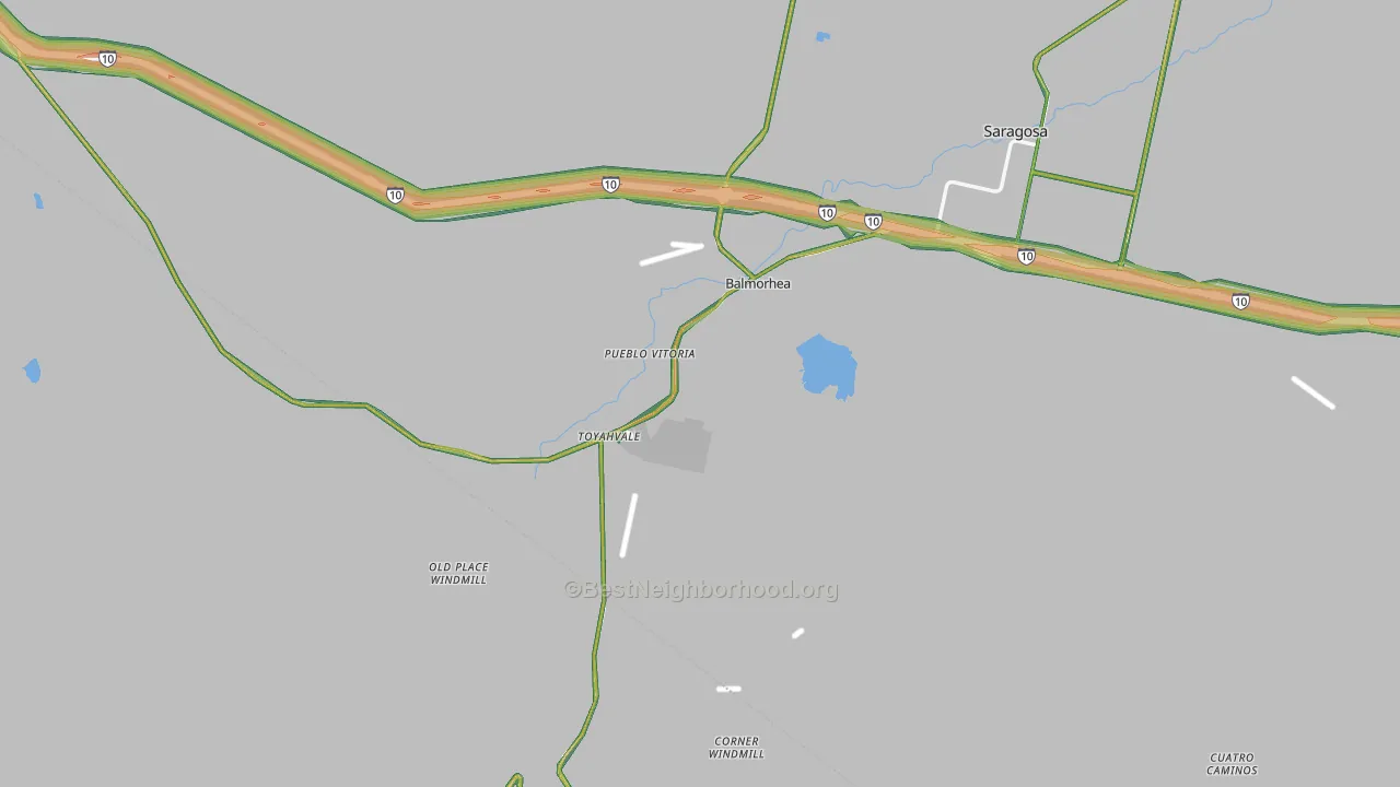 Balmorhea, TX Map of Noise Levels in Balmorhea