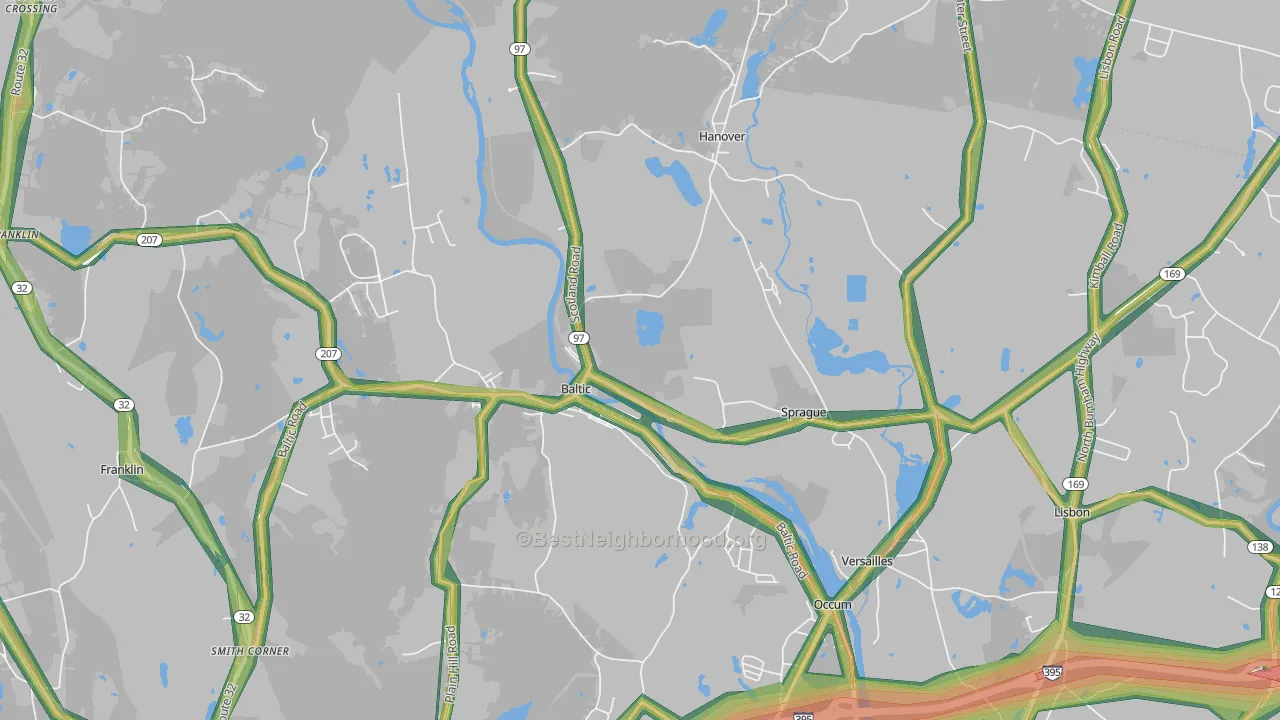 Baltic, CT Map of Noise Levels in Baltic