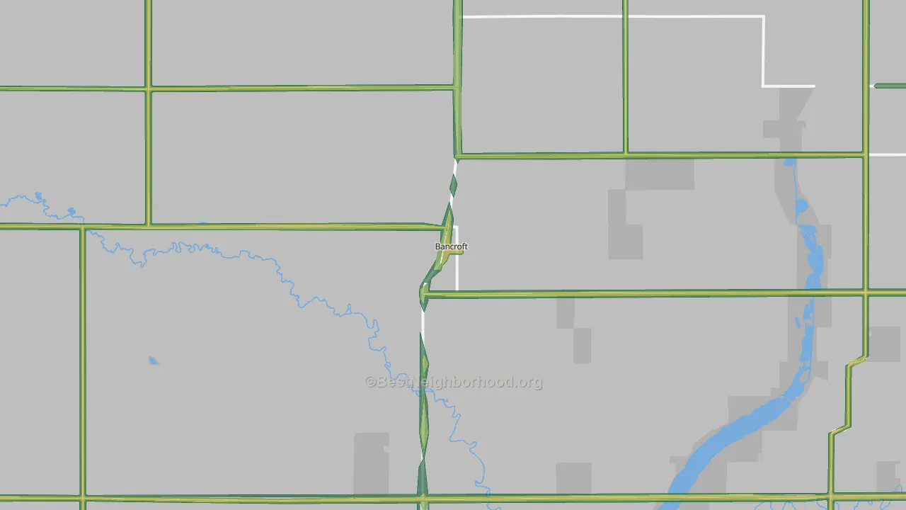 Bancroft, IA Map of Noise Levels in Bancroft