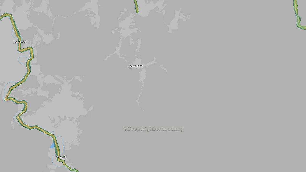 Bancroft, OR Map of Noise Levels in Bancroft