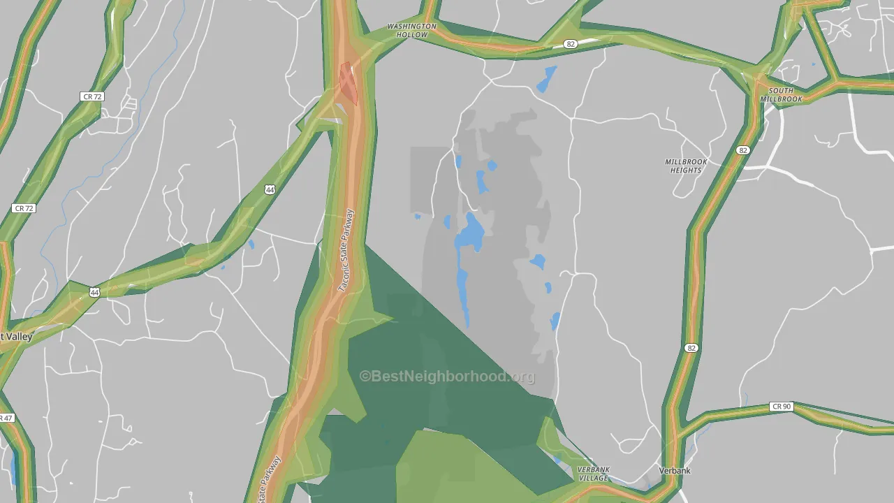Bangall, NY Map of Noise Levels in Bangall