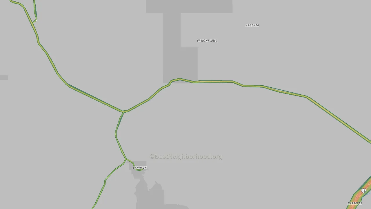 Bannack, MT Map of Noise Levels in Bannack