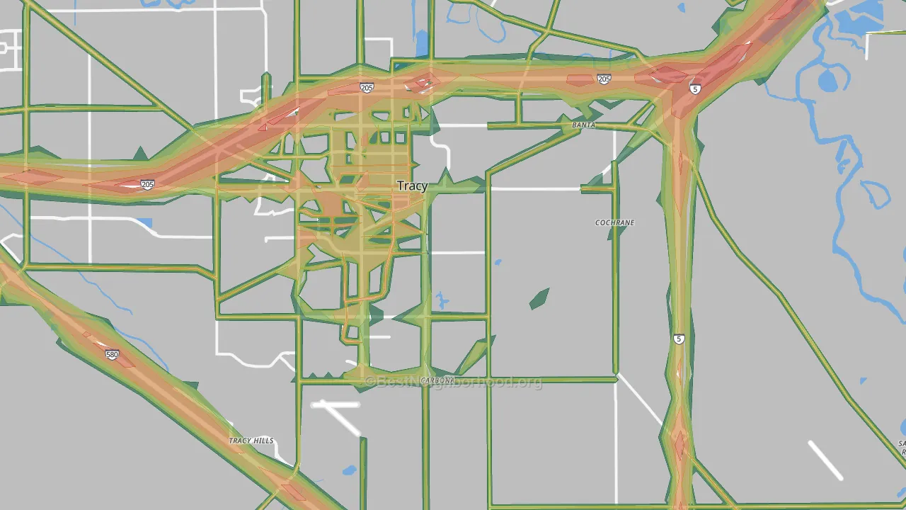 Banta, CA Map of Noise Levels in Banta
