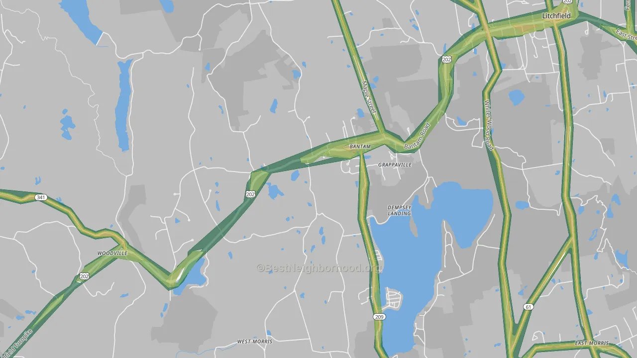 Bantam, CT Map of Noise Levels in Bantam