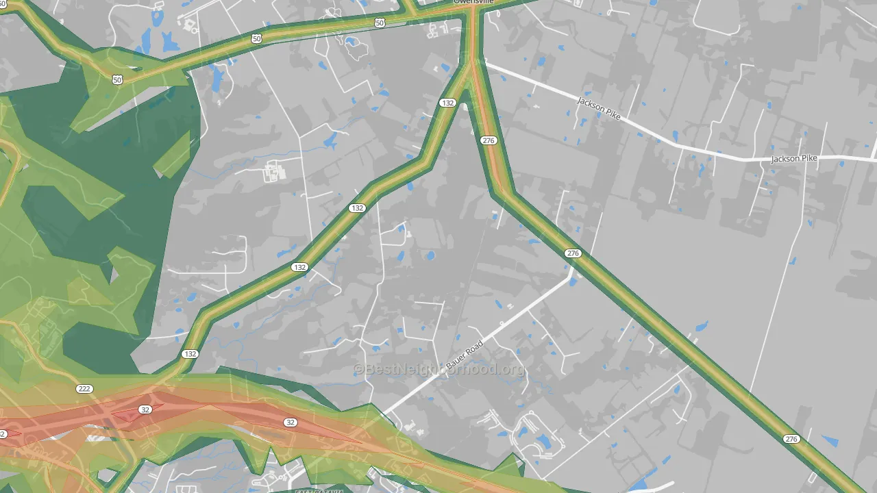 Bantam, OH Map of Noise Levels in Bantam