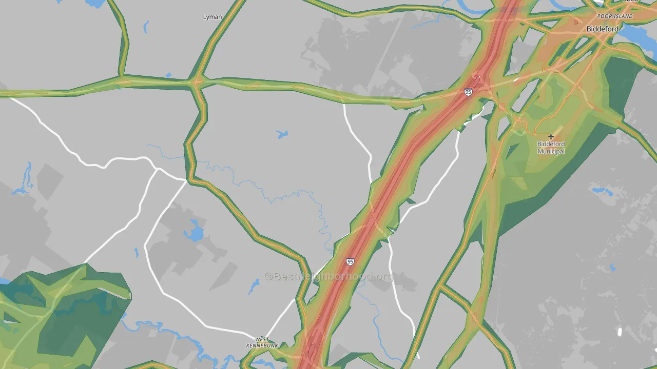 Bar Mills, ME Map of Noise Levels in Bar Mills