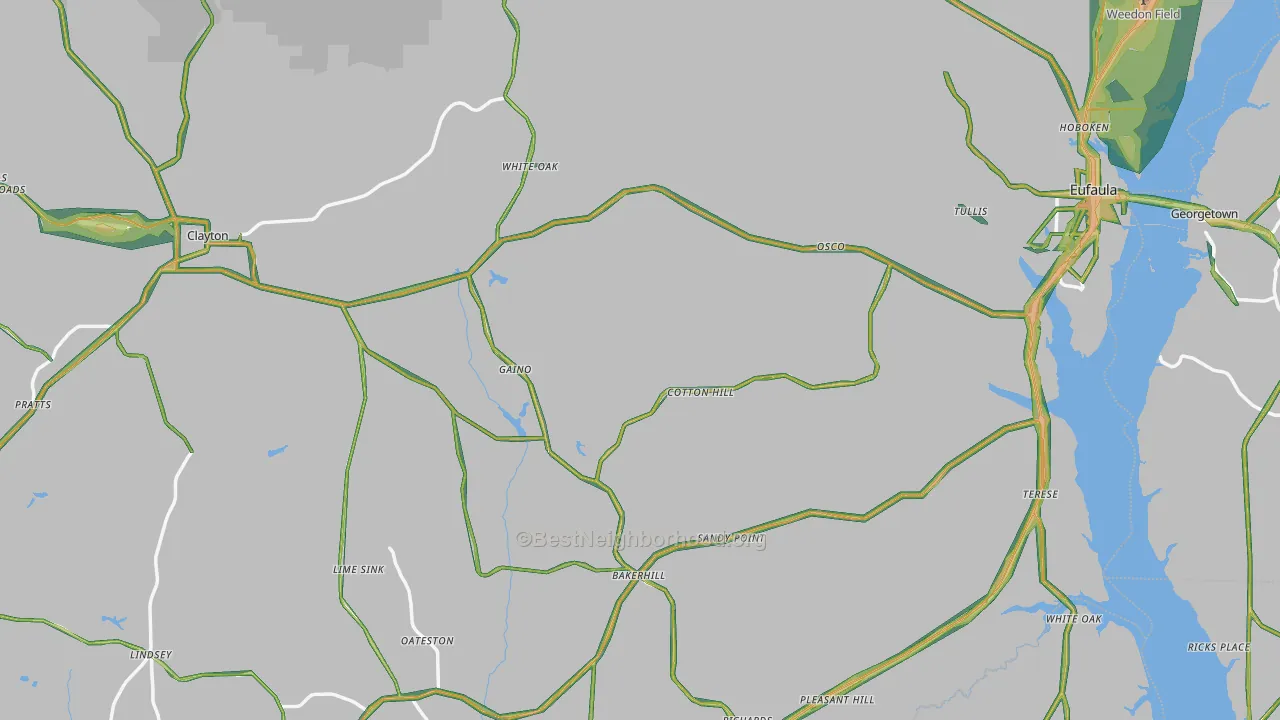 Barbour County, AL Map of Noise Levels in Barbour County