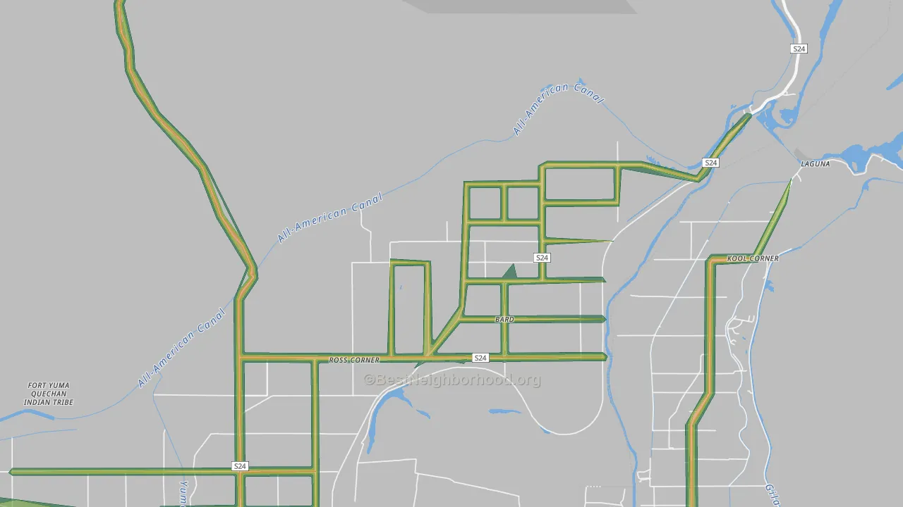 Bard, CA Map of Noise Levels in Bard