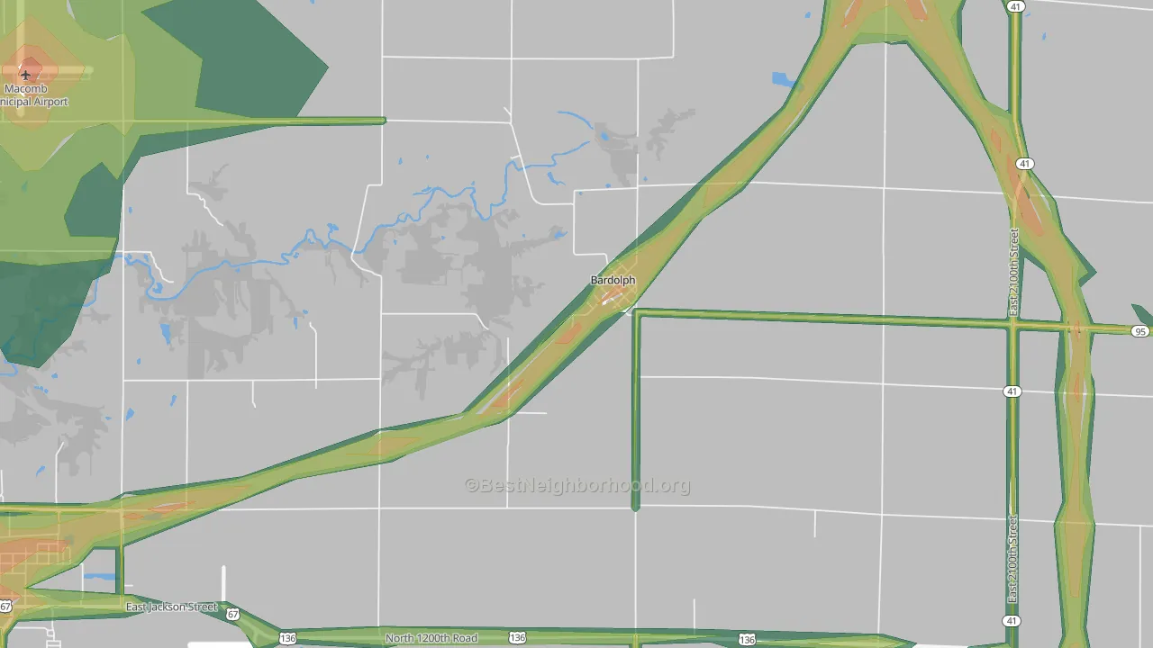 Bardolph, IL Map of Noise Levels in Bardolph