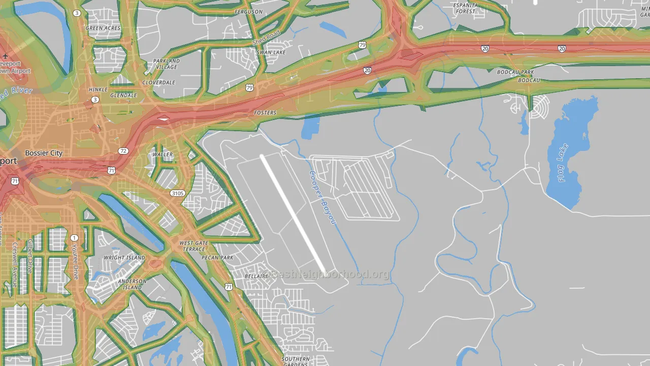 Barksdale Afb, LA Map of Noise Levels in Barksdale Afb
