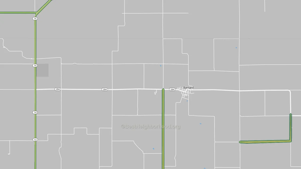 Barnard, KS Map of Noise Levels in Barnard
