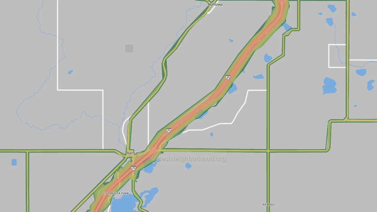 Barnum, MN Map of Noise Levels in Barnum