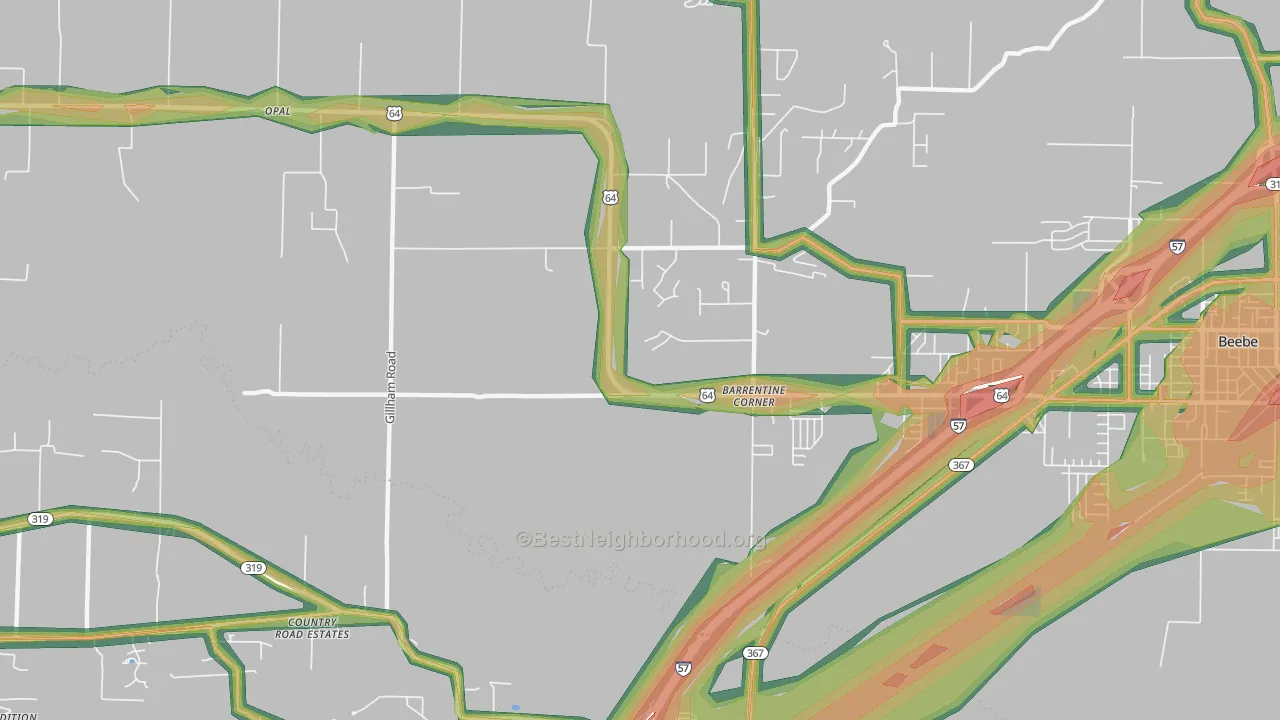 Barrentine Corner, AR Map of Noise Levels in Barrentine Corner