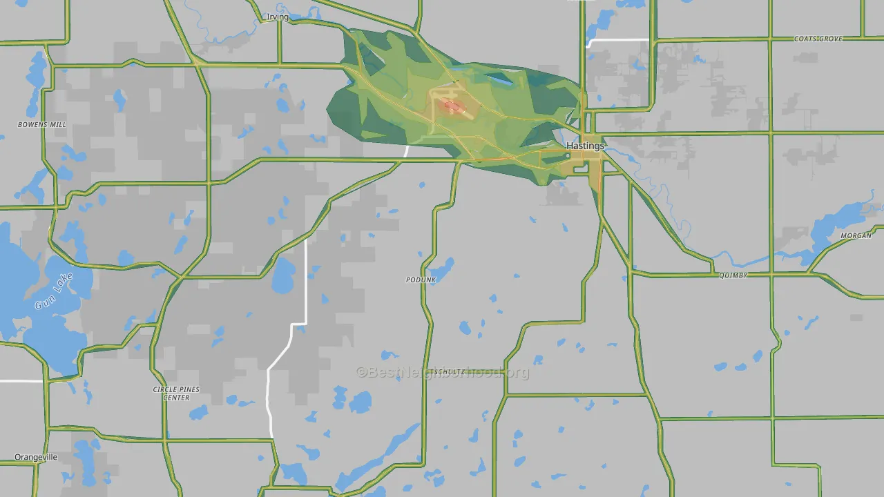 Barry County, MI Map of Noise Levels in Barry County