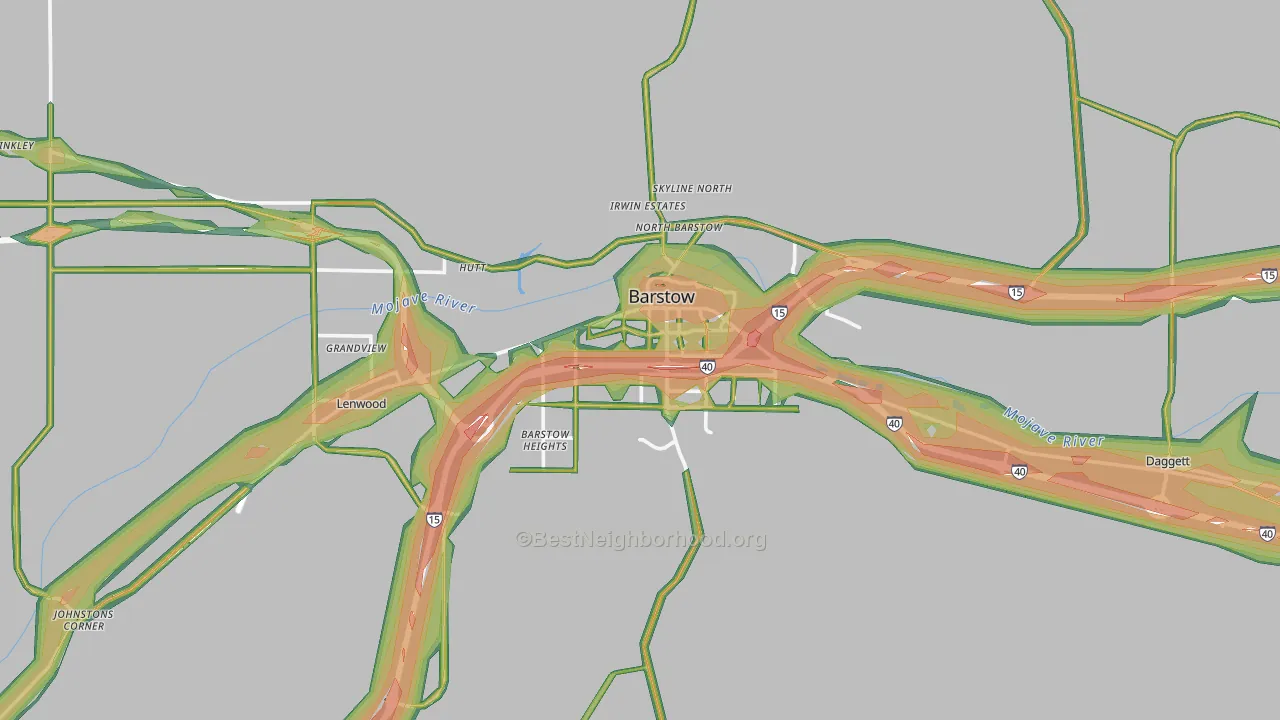 Barstow, CA Map of Noise Levels in Barstow