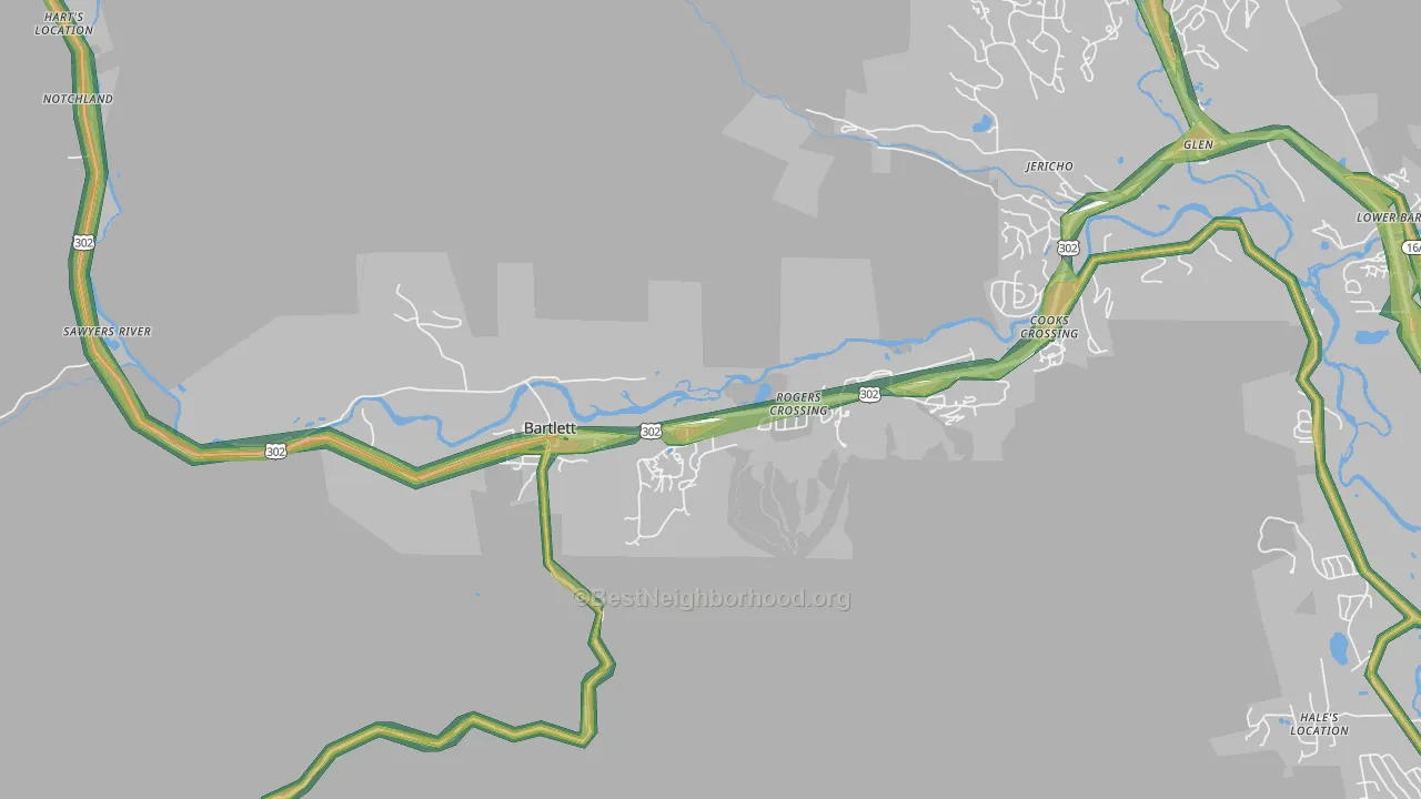 Bartlett, NH Map of Noise Levels in Bartlett