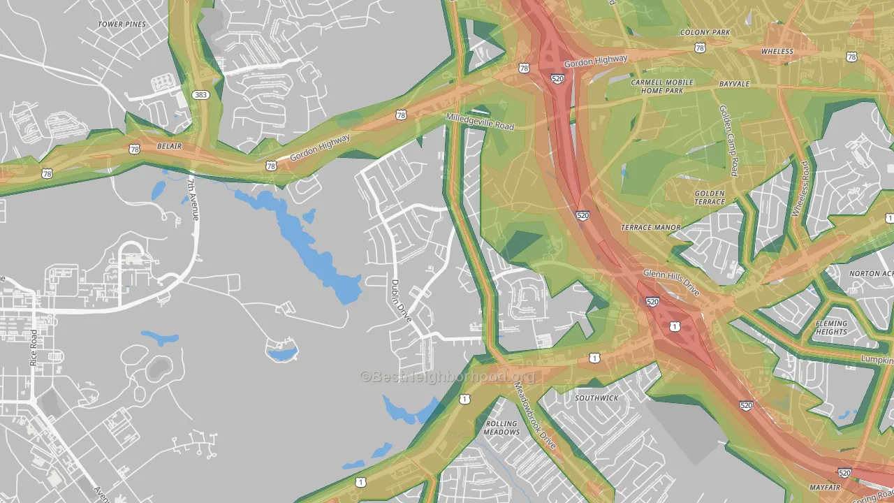 Barton Chapel, Augusta, GA Map of Noise Levels in Barton Chapel