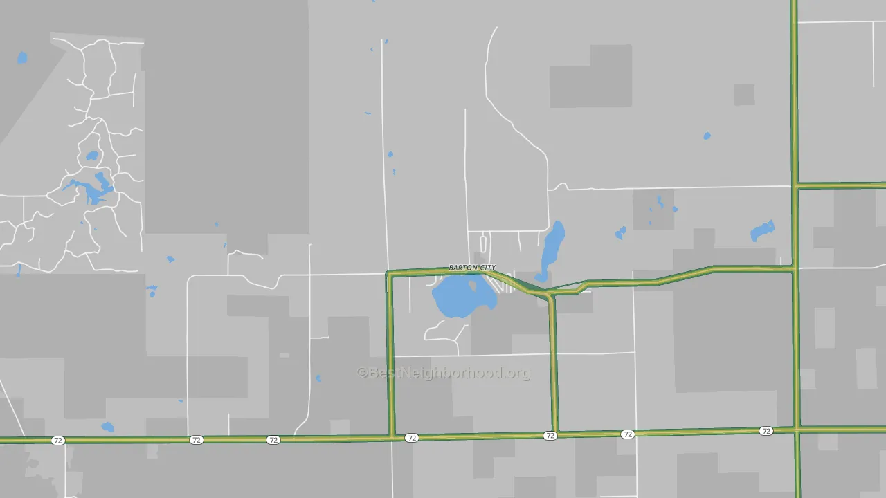 Barton City, MI Map of Noise Levels in Barton City