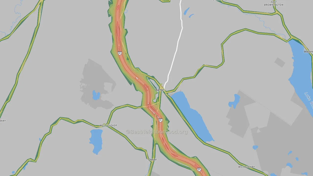 Barton, VT Map of Noise Levels in Barton