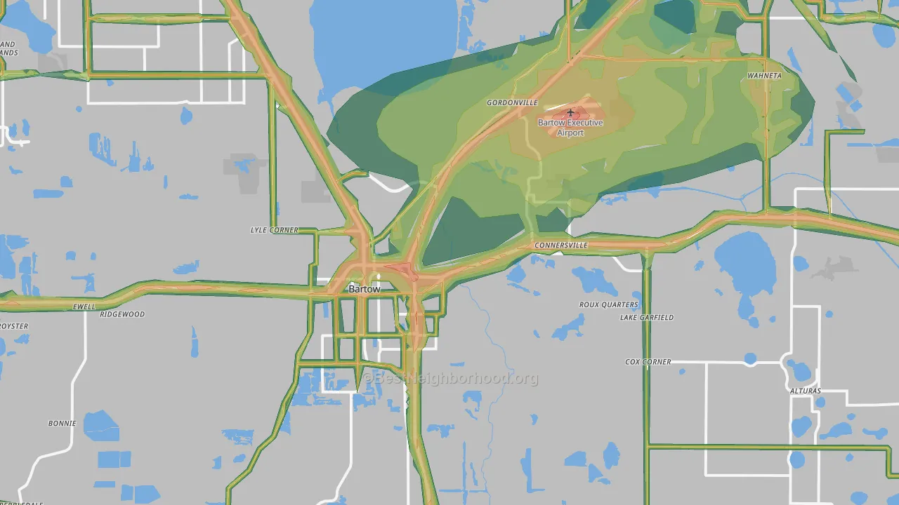 Bartow, FL Map of Noise Levels in Bartow