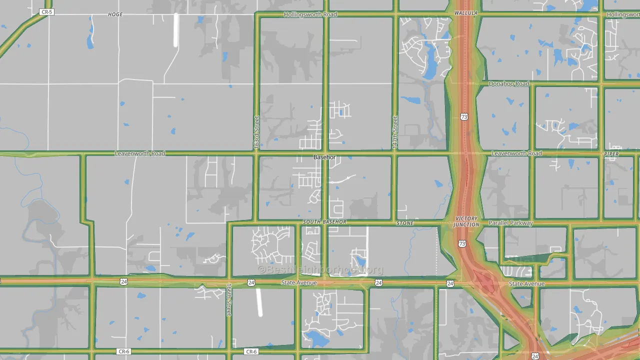 Basehor, KS Map of Noise Levels in Basehor