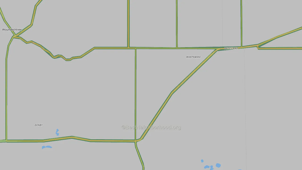 Batesland, SD Map of Noise Levels in Batesland