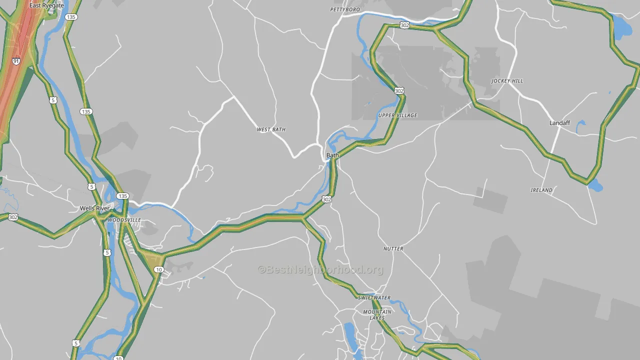Bath, NH Map of Noise Levels in Bath