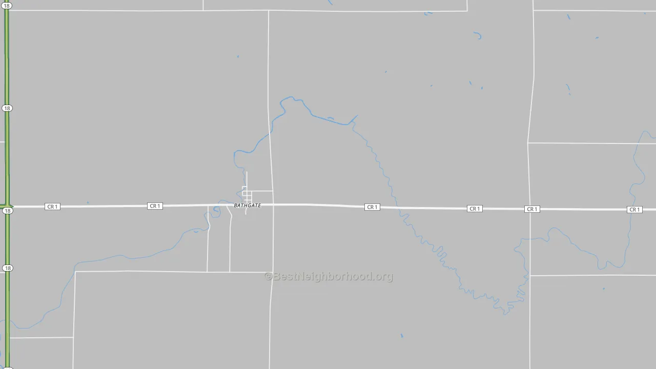 Bathgate, ND Map of Noise Levels in Bathgate