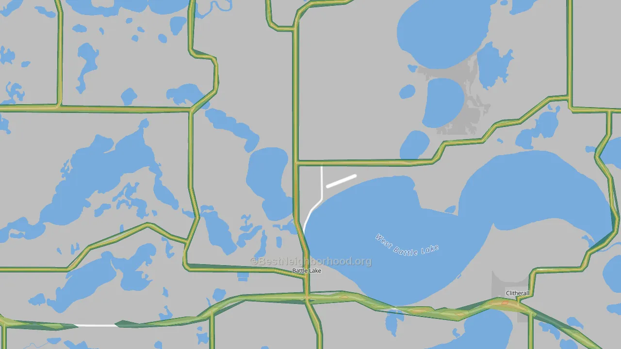 Battle Lake, MN Map of Noise Levels in Battle Lake