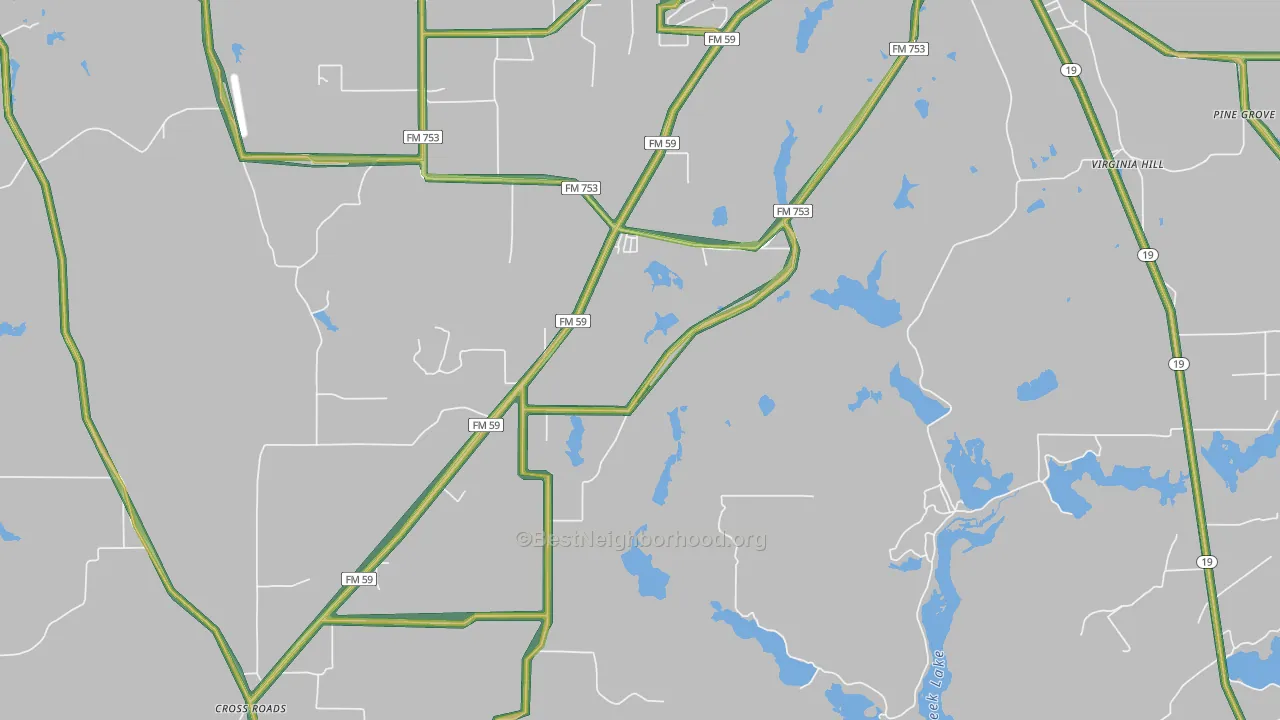 Baxter, TX Map of Noise Levels in Baxter
